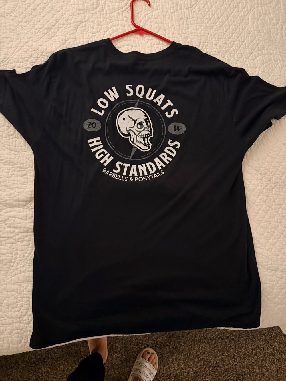 Unbranded Black 'Low Squats High Standards' Graphic Short Sleeve Tee